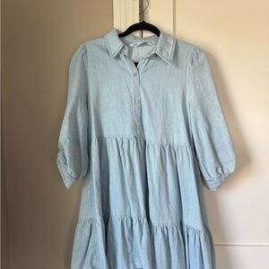 Zara Denim Blue Button-Up Shirt